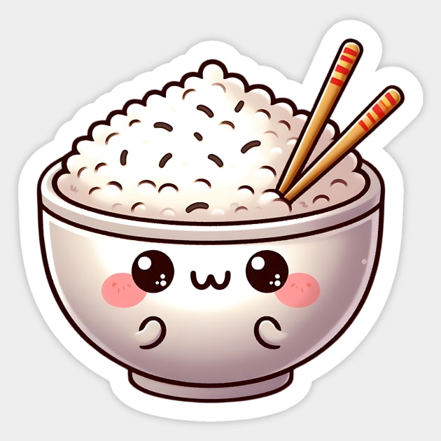Cheerful Kawaii Rice Bowl Sticker by PhotoSphere